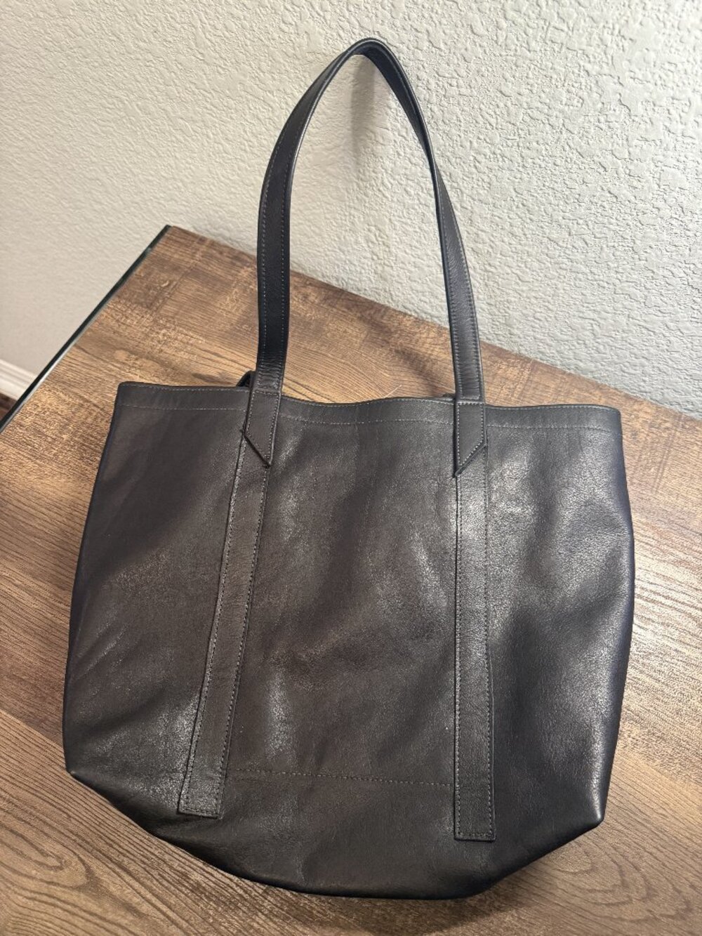 Satchel Savannah Georgia Handmade Black Leather Tote Shoulder Bag